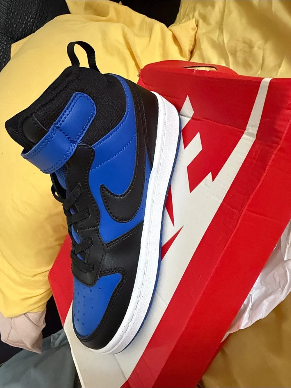 Nike Kids Mid-Top Sneakers in Royal Blue and Black